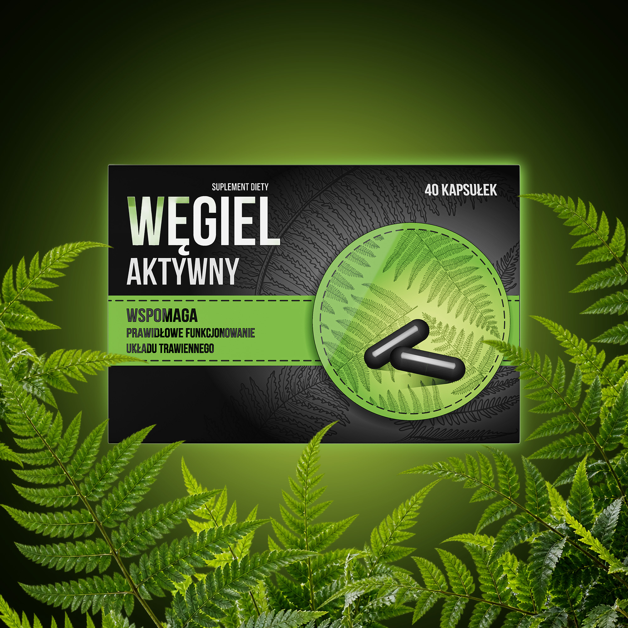 Węgiel aktywny, kapsułki, 40 sztuk