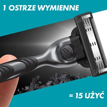 Gillette Mach3 Charcoal Ostrza wymienne do maszynki dla mężczyzn, 8 sztuk