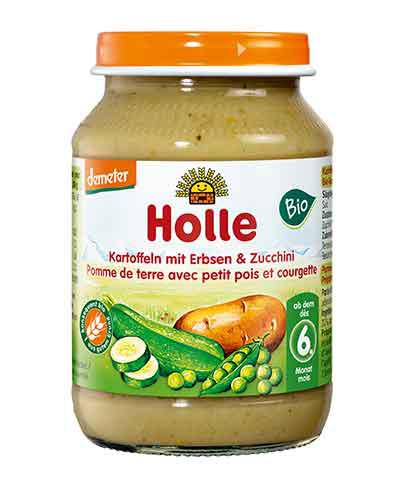 HOLLE Ziemniaki z groszkiem i cukinią - 190 g, cena, opinie, właściwości zdjęcie