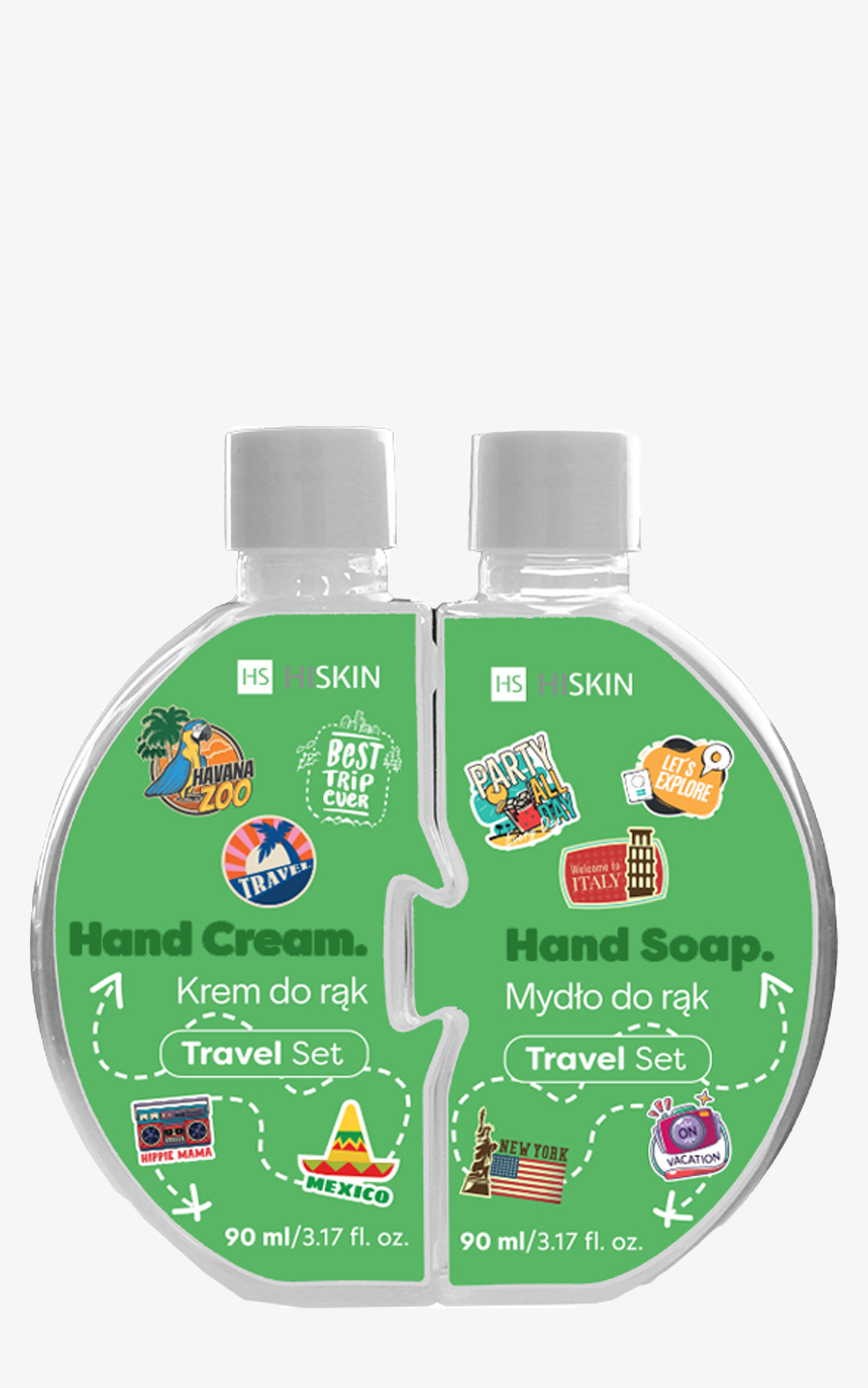 Hiskin Puzzle Travel, mydło do rąk, 90 ml, krem do rąk, 90 ml zdjęcie