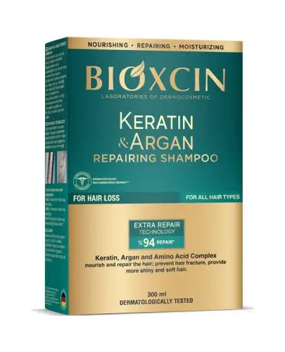 Bioxcin Keratin&Argan Szampon regenerujący przeciw wypadaniu włosów, 300 ml zdjęcie