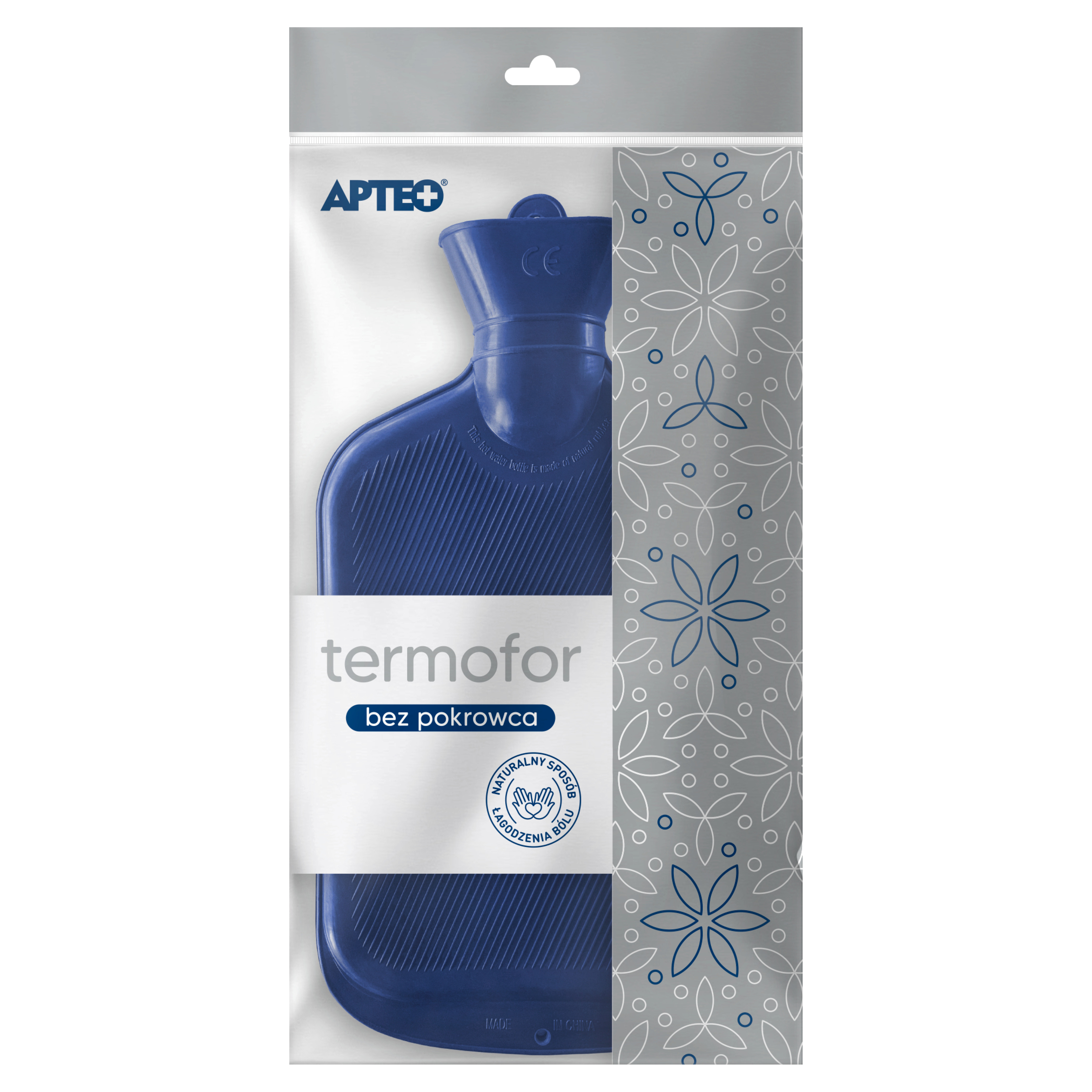 Apteo, Termofor gumowy 2L, bez pokrowca, 1 szt zdjęcie