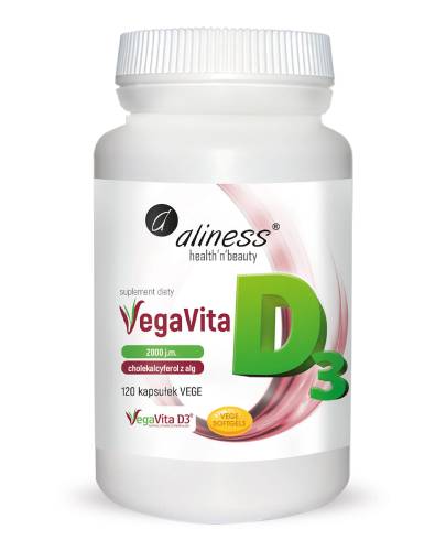 Aliness VegaVita D3 2000 j.m. kapsułki, 120 sztuk zdjęcie