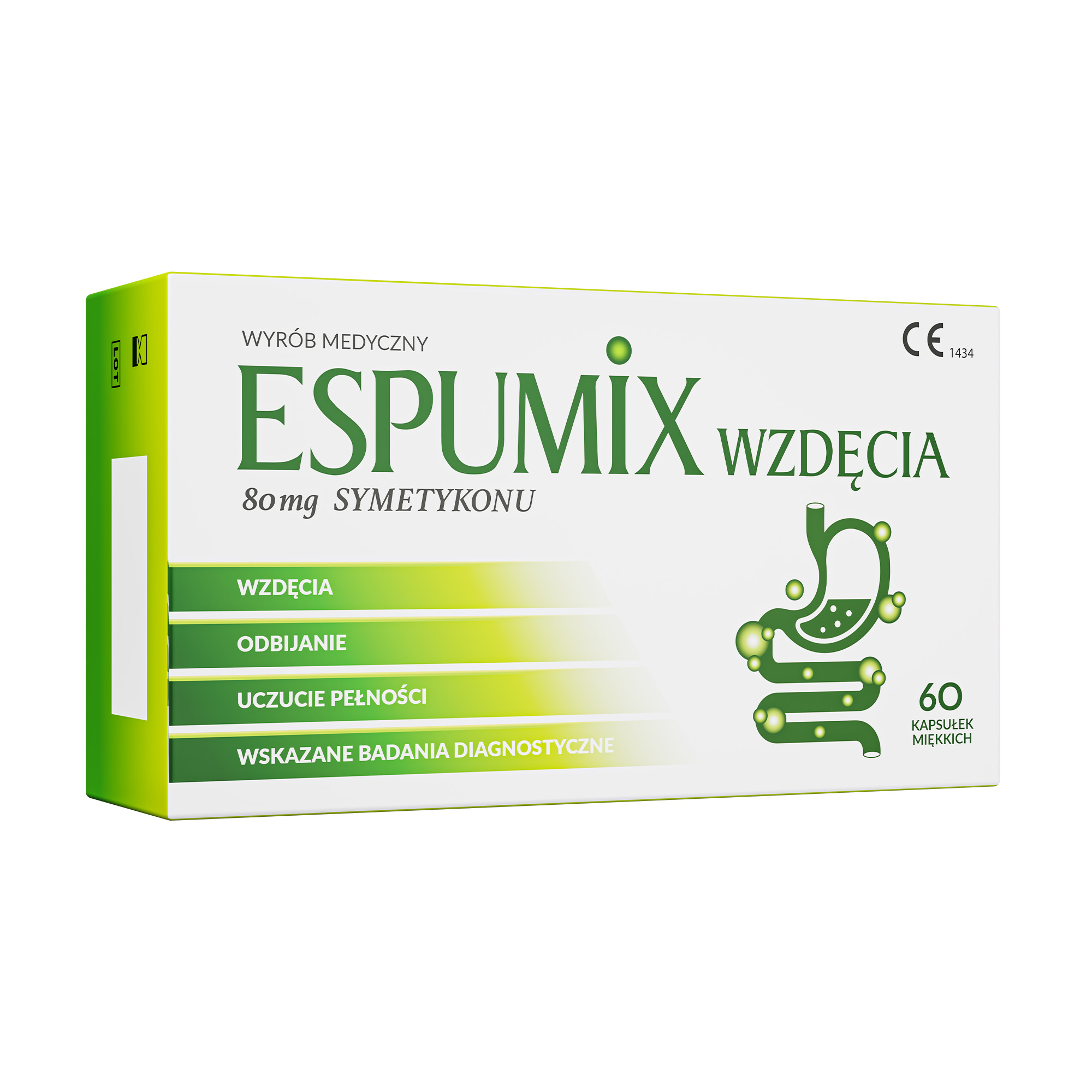 Espumix Wzdęcia 80 mg symetykonu, kapsułki, 60 sztuk