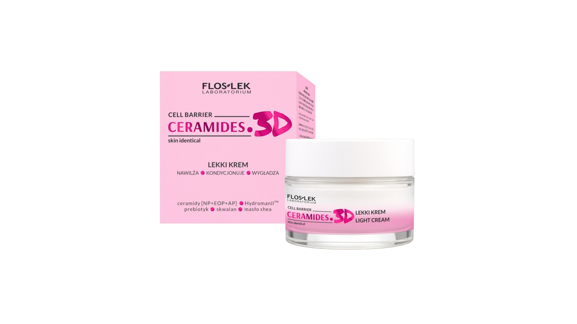 Floslek Ceramides. 3D Lekki krem nawilża kondycjonuje wygładza, 50 ml zdjęcie