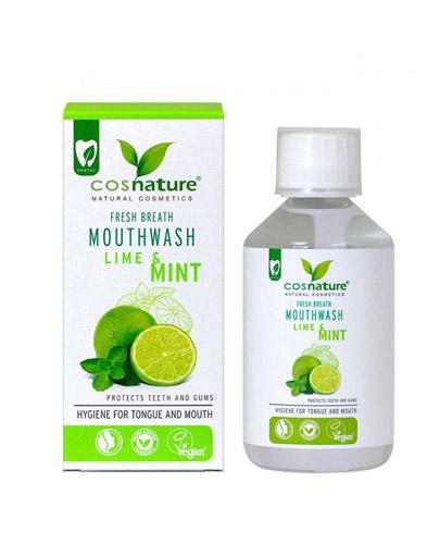 Cosnature Naturalny płyn do płukania ust o smaku limonki i mięty - 300 ml - cena, opinie, właściwości zdjęcie