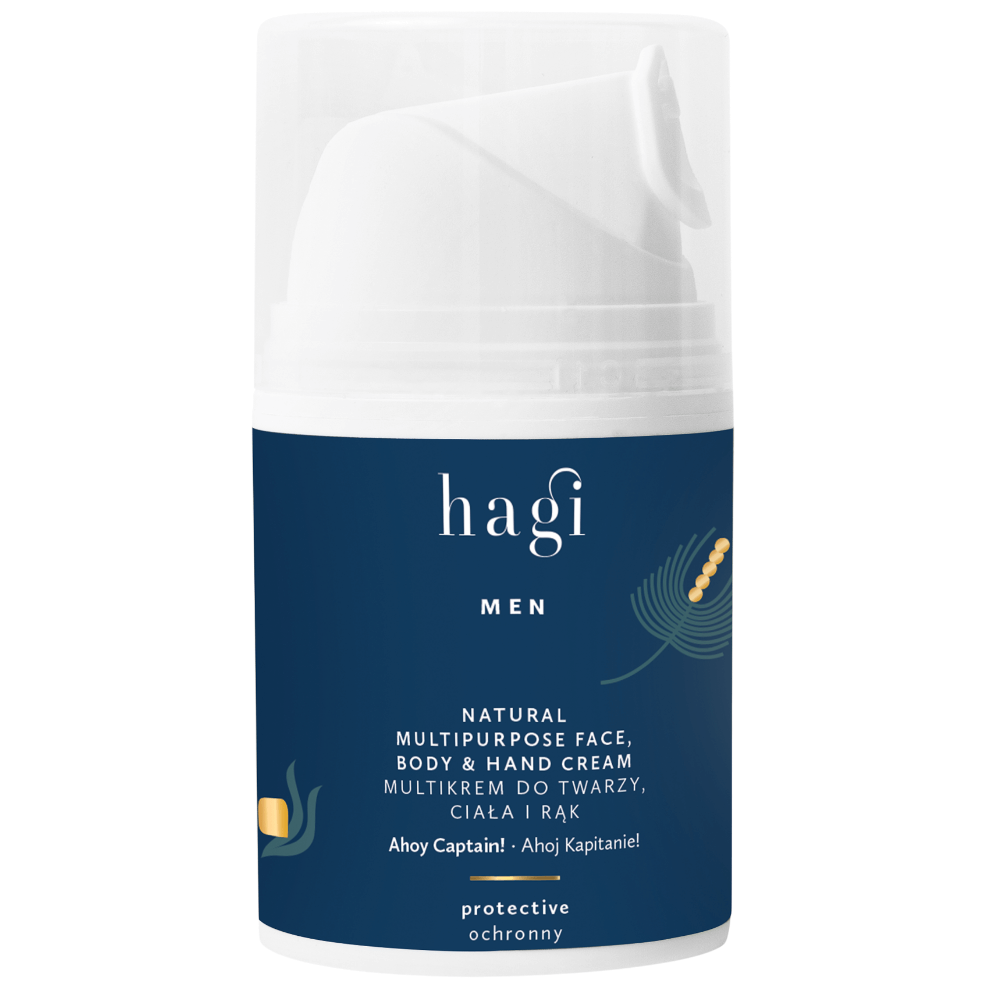 Hagi Men Naturalny multikrem ochronny do twarzy, ciała i rąk, Ahoj Kapitanie, 50 ml zdjęcie