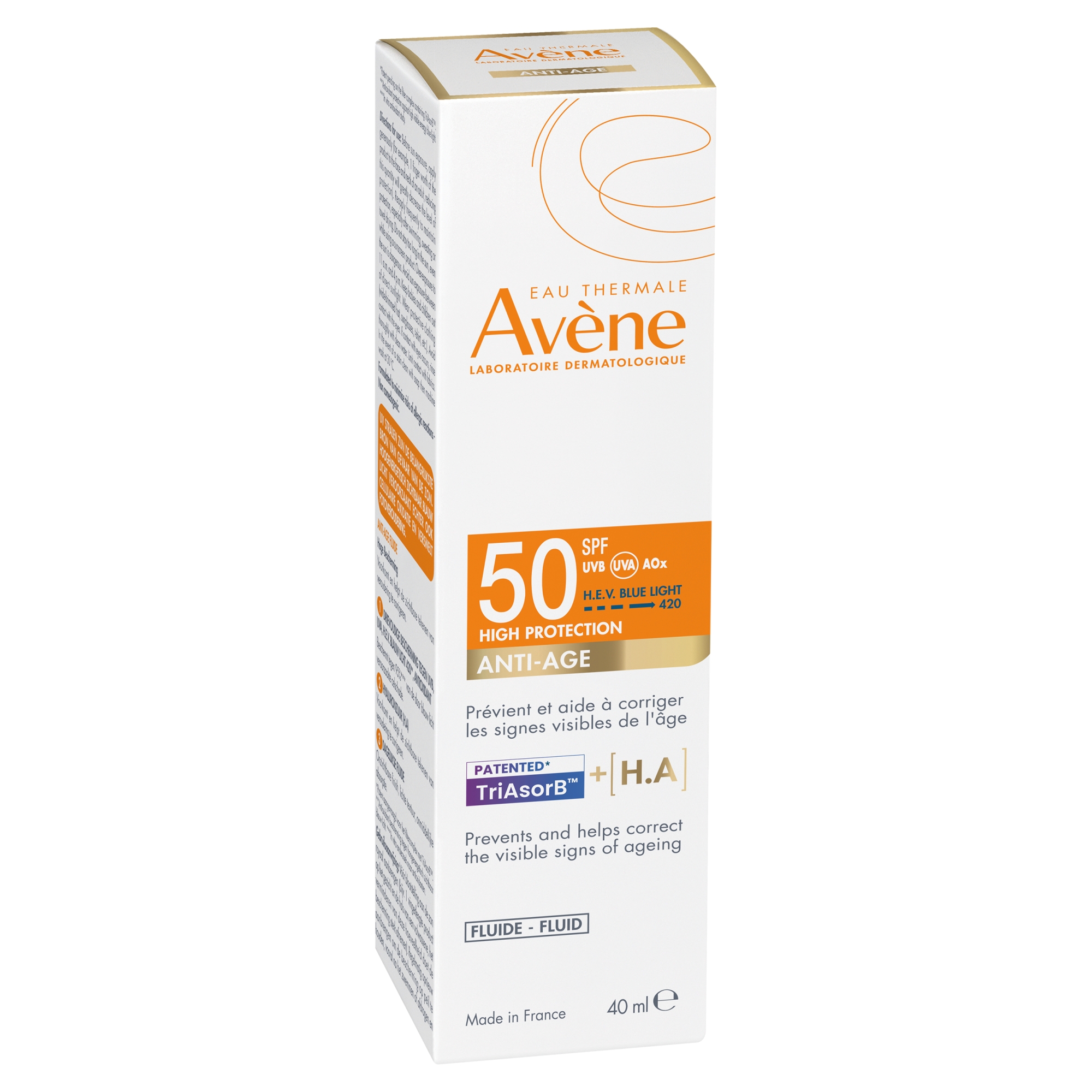 Avene, Fluid anti-age wysoka ochrona SPF 50, 40 ml