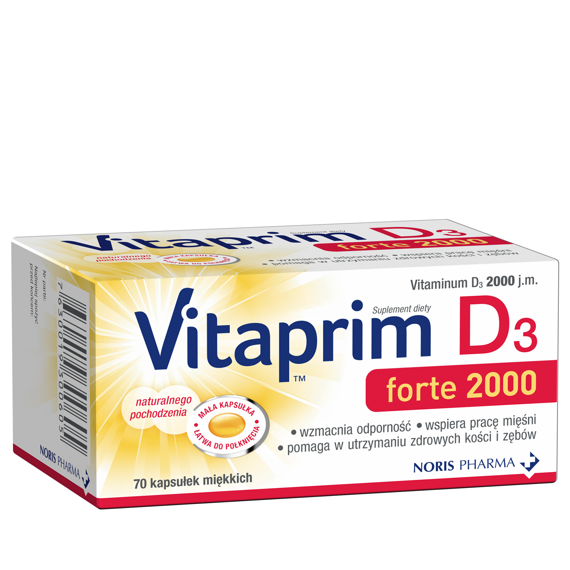 Vitaprim D3 Forte 2000 - 70 kaps. - cena, opinie, wskazania zdjęcie