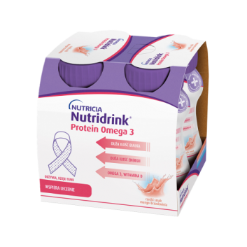 Nutridrink Protein Omega 3 smak mango-brzoskwinia 4 x 125 ml