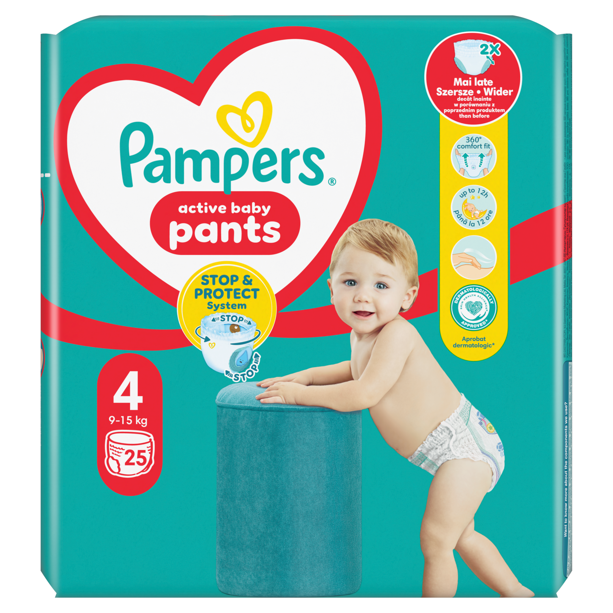 Pampers Pants Pieluchomajtki rozmiar 4, 9-15 kg, 25 szt., cena, opinie, właściwości zdjęcie