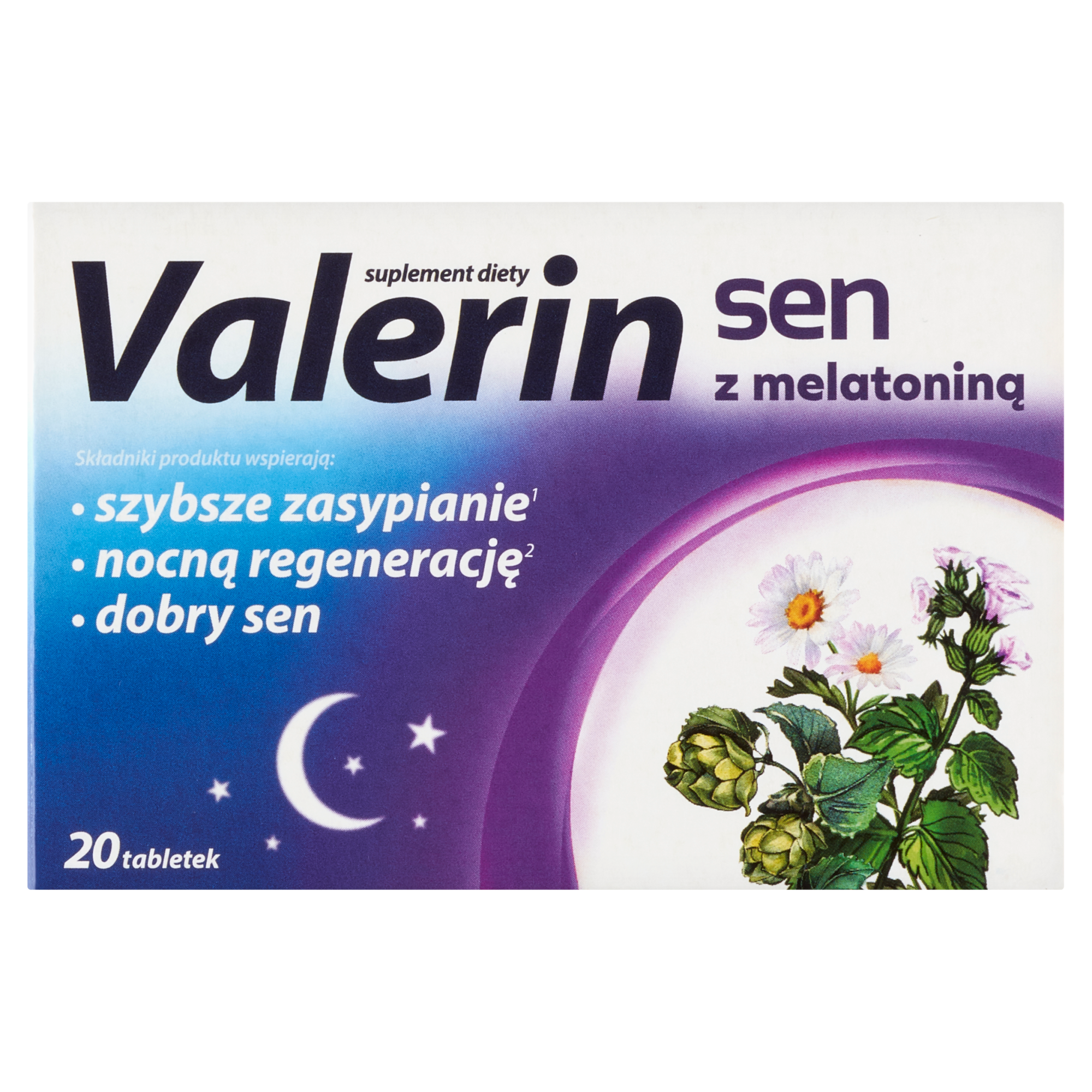 Valerin Sen z melatoniną, tabletki, 20 sztuk zdjęcie