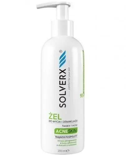 Solverx Acne Skin żel do mycia i demakijażu twarzy i oczu na trądzik pospolity 200 ml zdjęcie