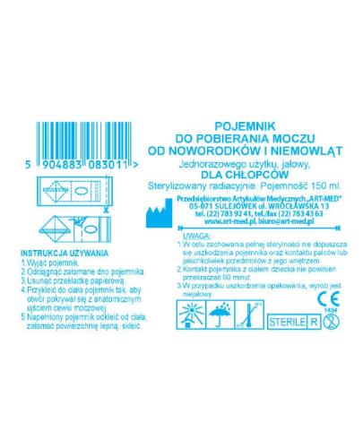 Woreczek do pobierania moczu u noworodków (dla chłopców) - 1 szt. zdjęcie