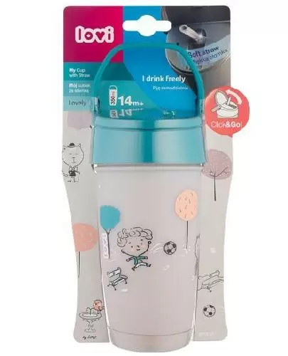 Lovi Kubek ze słomką Active Lovely Boy 14m+ 350 ml (35/355boy) zdjęcie