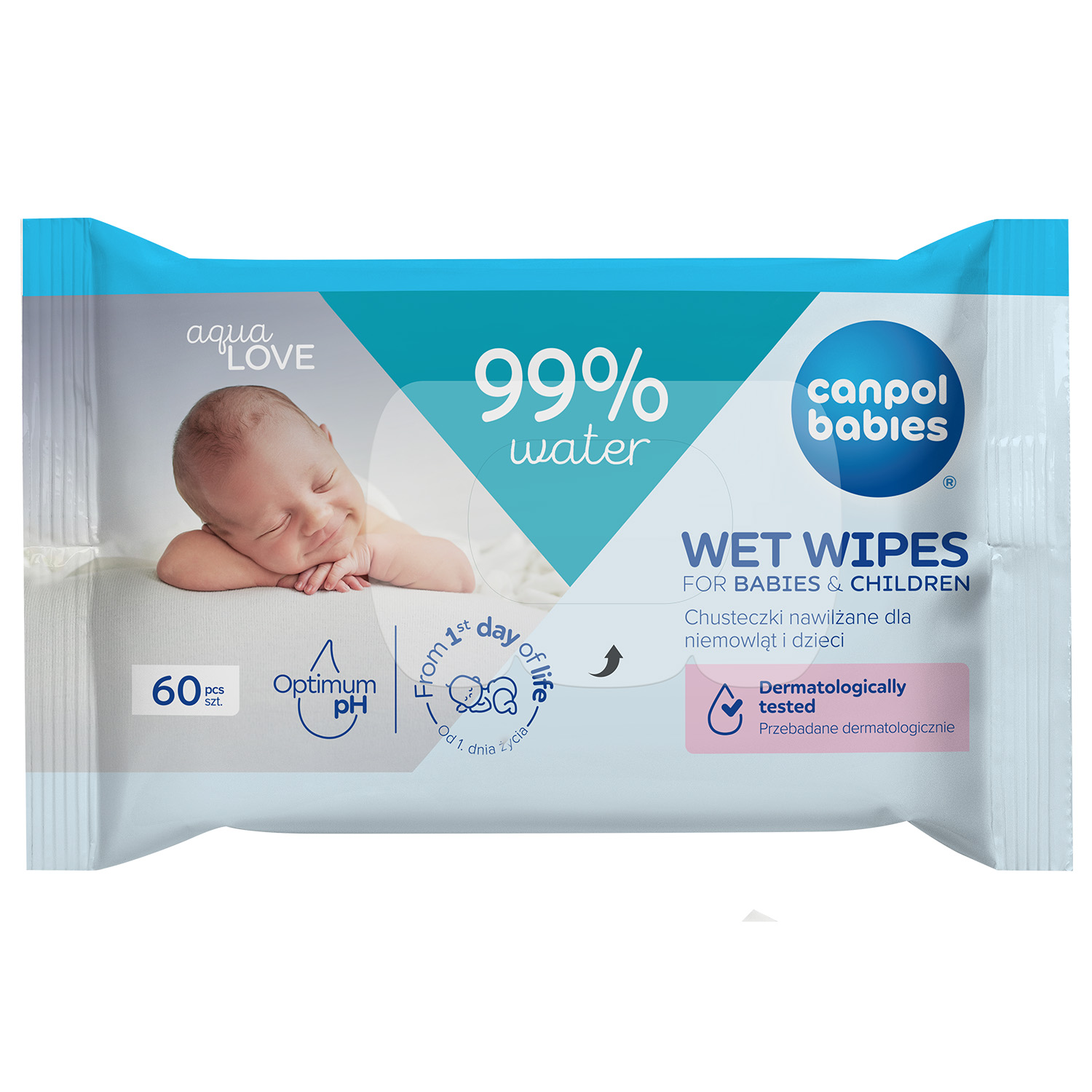 Canpol babies Chusteczki nawilżane dla niemowląt i dzieci, 60 sztuk