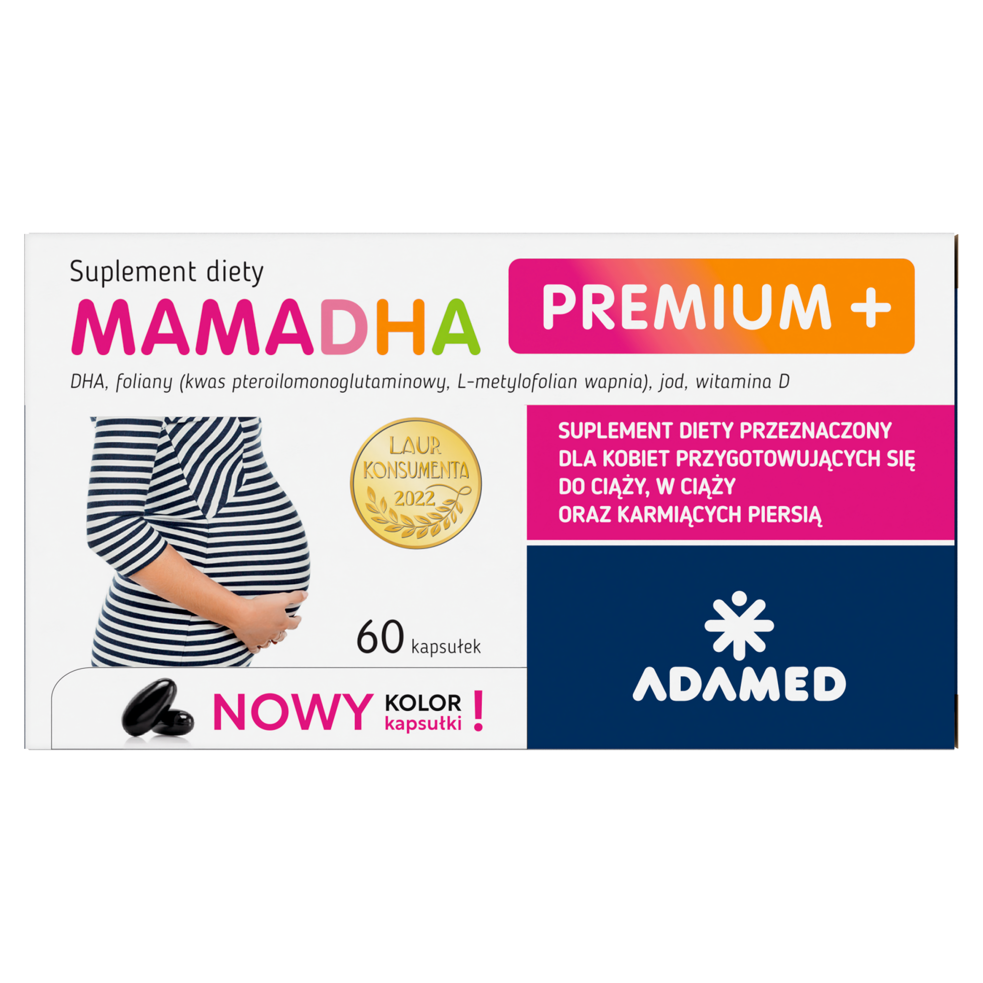 MamaDHA Premium+, kapsułki, 60 sztuk zdjęcie