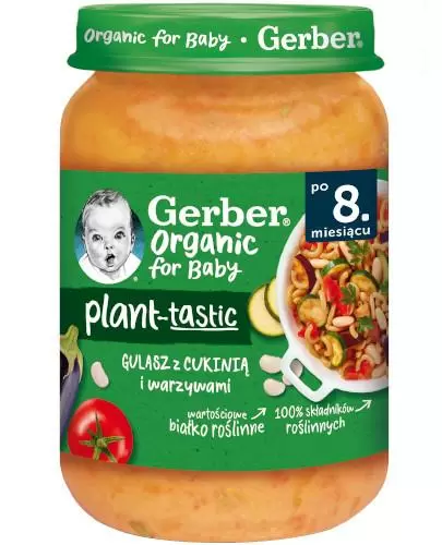 Nestlé Gerber Organic for Baby Plant-tastic Gulasz z cukinią i warzywami po 8 miesiącu 190 g zdjęcie