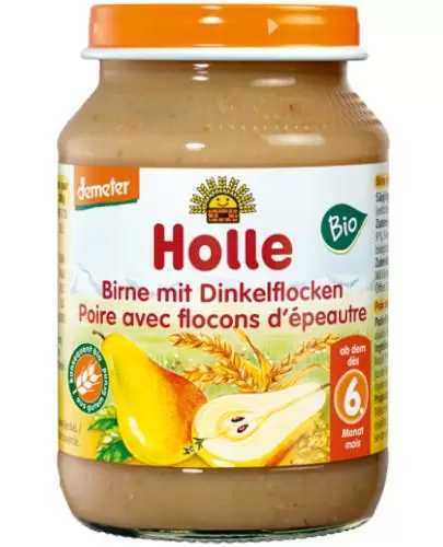 Holle Deser Bio gruszka z płatkami orkiszowymi po 6 miesiącu 190 g zdjęcie