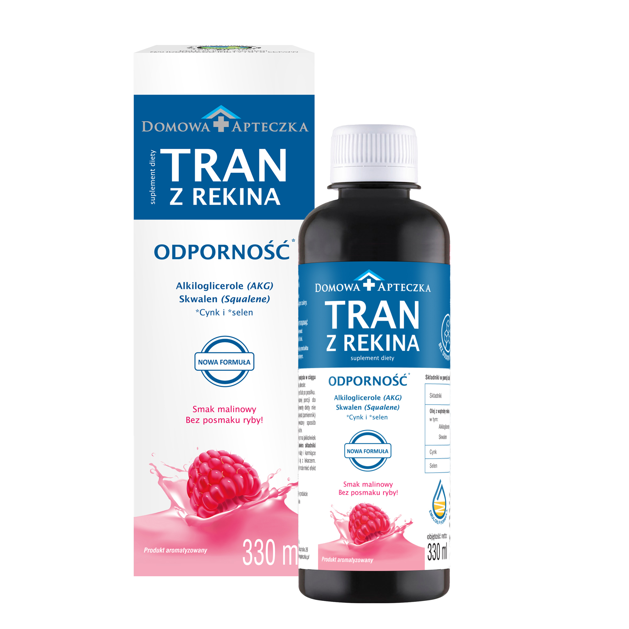 Domowa Apteczka Tran z Rekina smak malinowy 330 ml zdjęcie