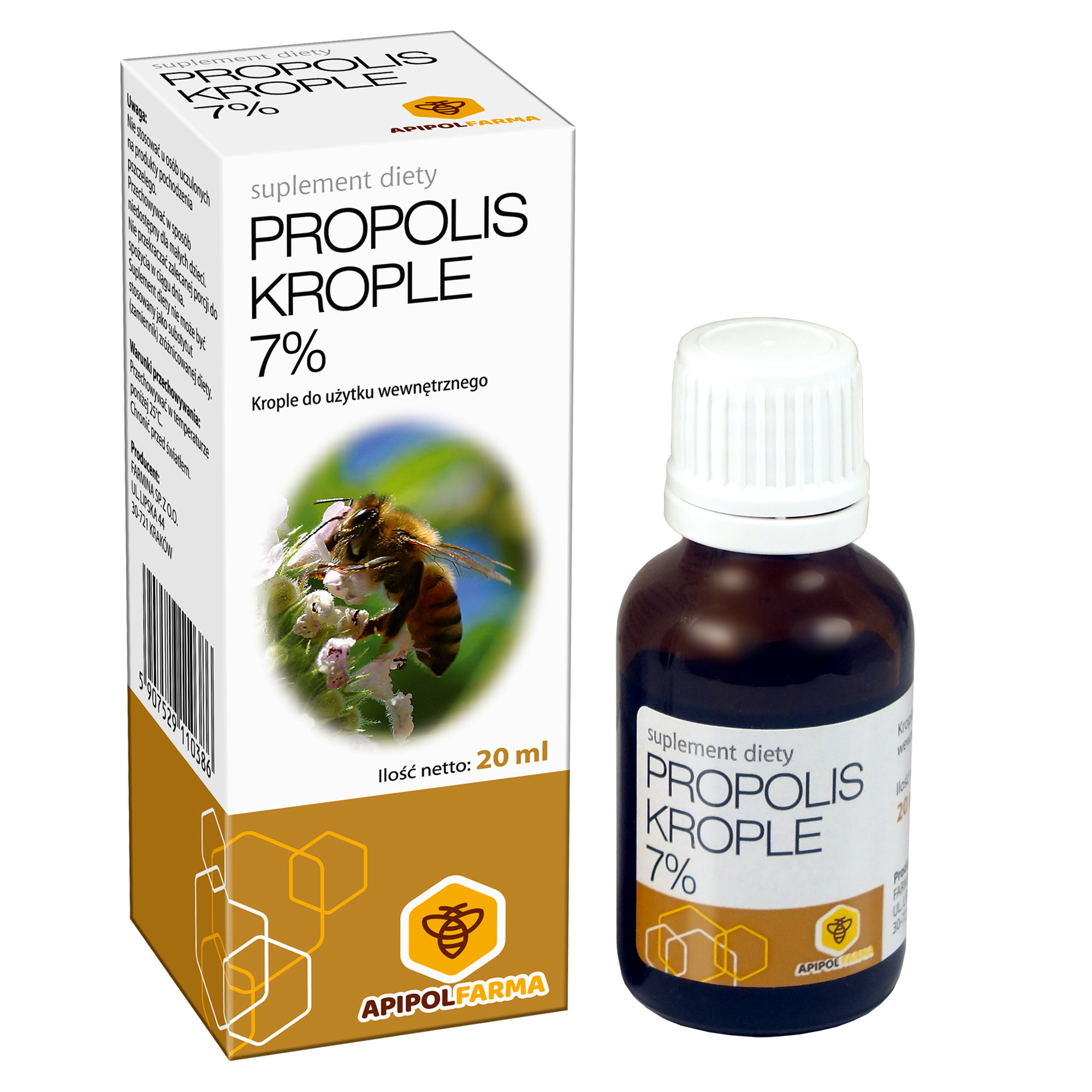Propolis krople 7% 20 ml Farmina zdjęcie