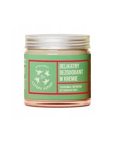 Mydlarnia Cztery Szpaki, Delikatny dezodorant w kremie - Truskawka i Werbena, 60 ml zdjęcie