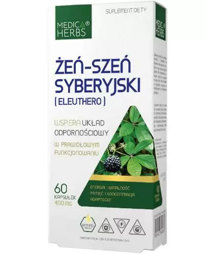 Medica Herbs Żeń-Szeń Syberyjski (Eleuthero) 60 kapsułek zdjęcie