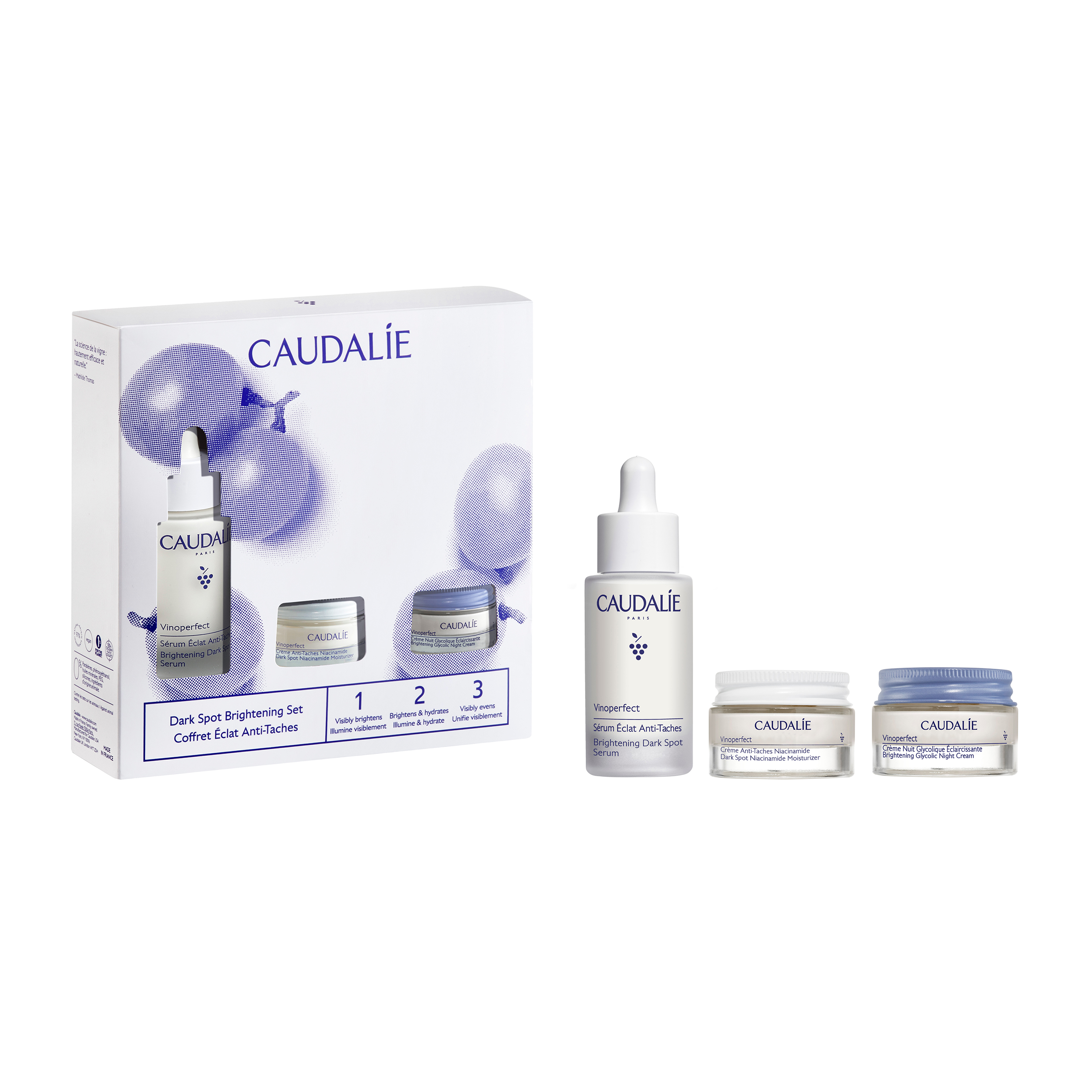 Caudalie Vinoperfect Zestaw Serum 30 ml, Krem nawilżający 15 ml, Krem na noc 15 ml zdjęcie