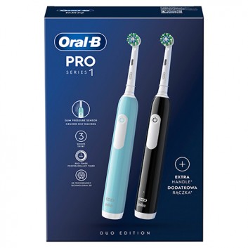 Oral-B Pro Series 1 Niebieska i czarna szczoteczka elektryczna, 2 sztuki