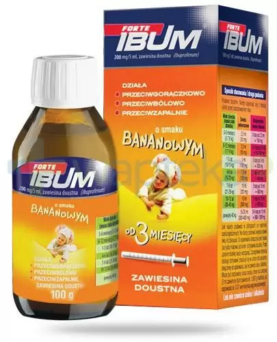 Ibum Forte 200 mg/5 ml zawiesina doustna dla dzieci od 3 miesiąca życia, smak bananowy 100 g zdjęcie