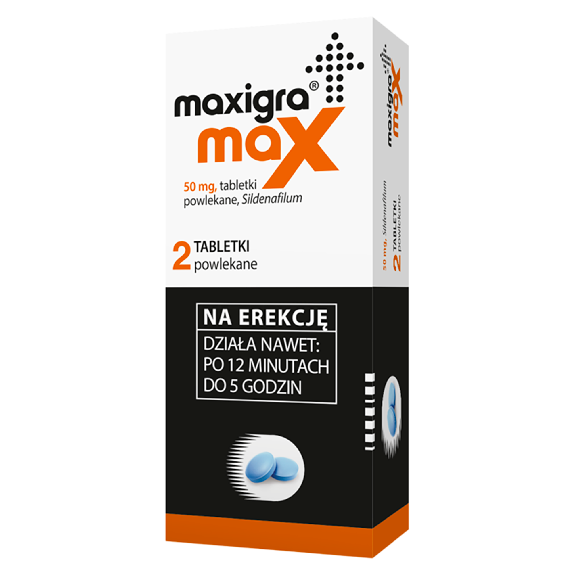 Maxigra Max 50 mg (Sildenafil) na zaburzenia erekcji 2 tabletki zdjęcie