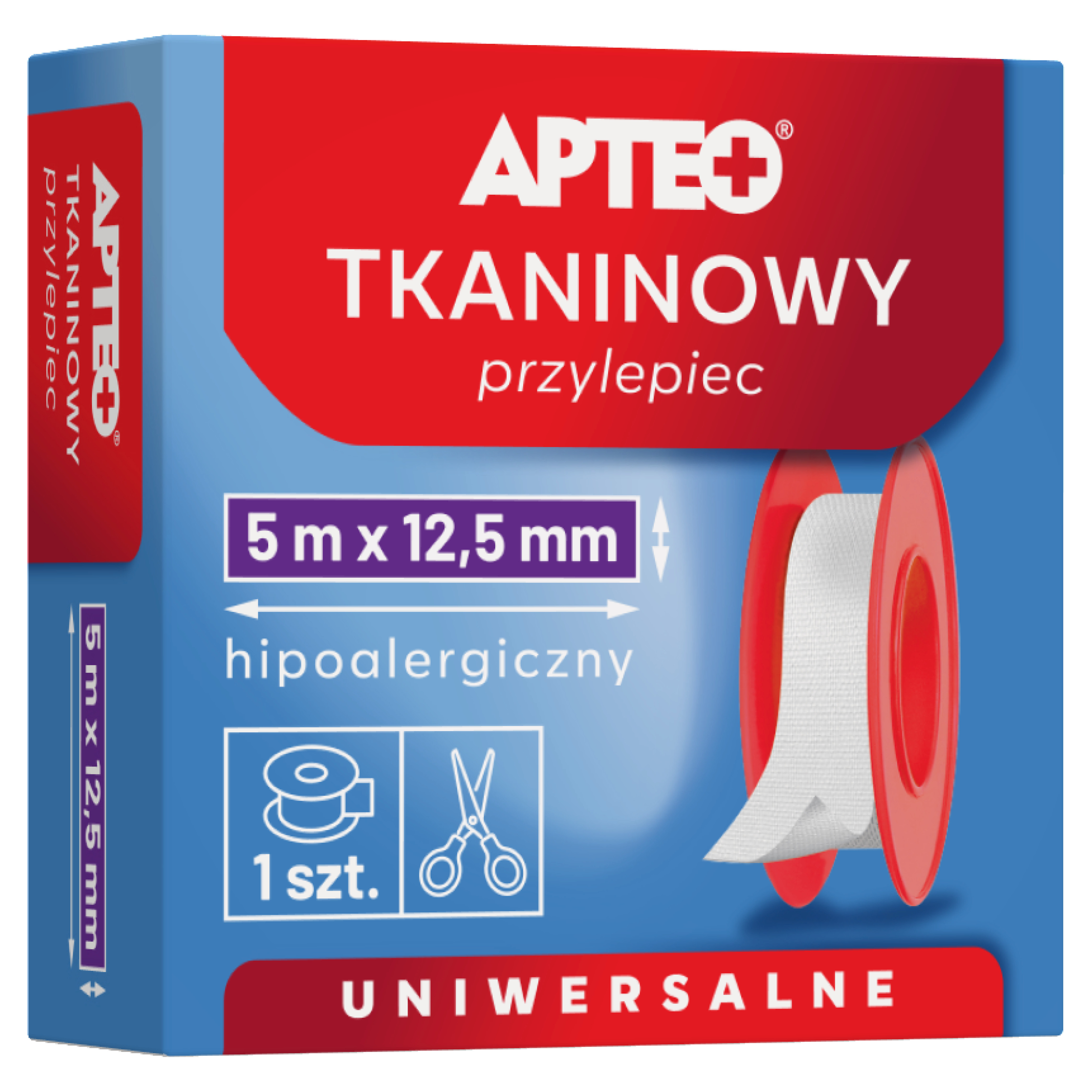 APTEO CARE, Przylepiec tkaninowy, 5 m x 12,5 mm, 1 szt zdjęcie