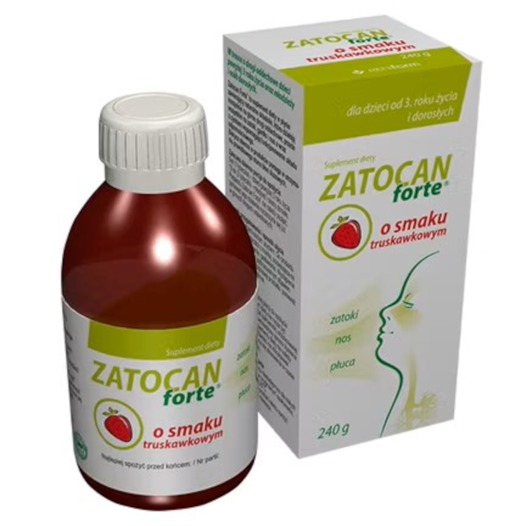 Zatocan Forte smak truskawkowy, płyn, 150 ml zdjęcie