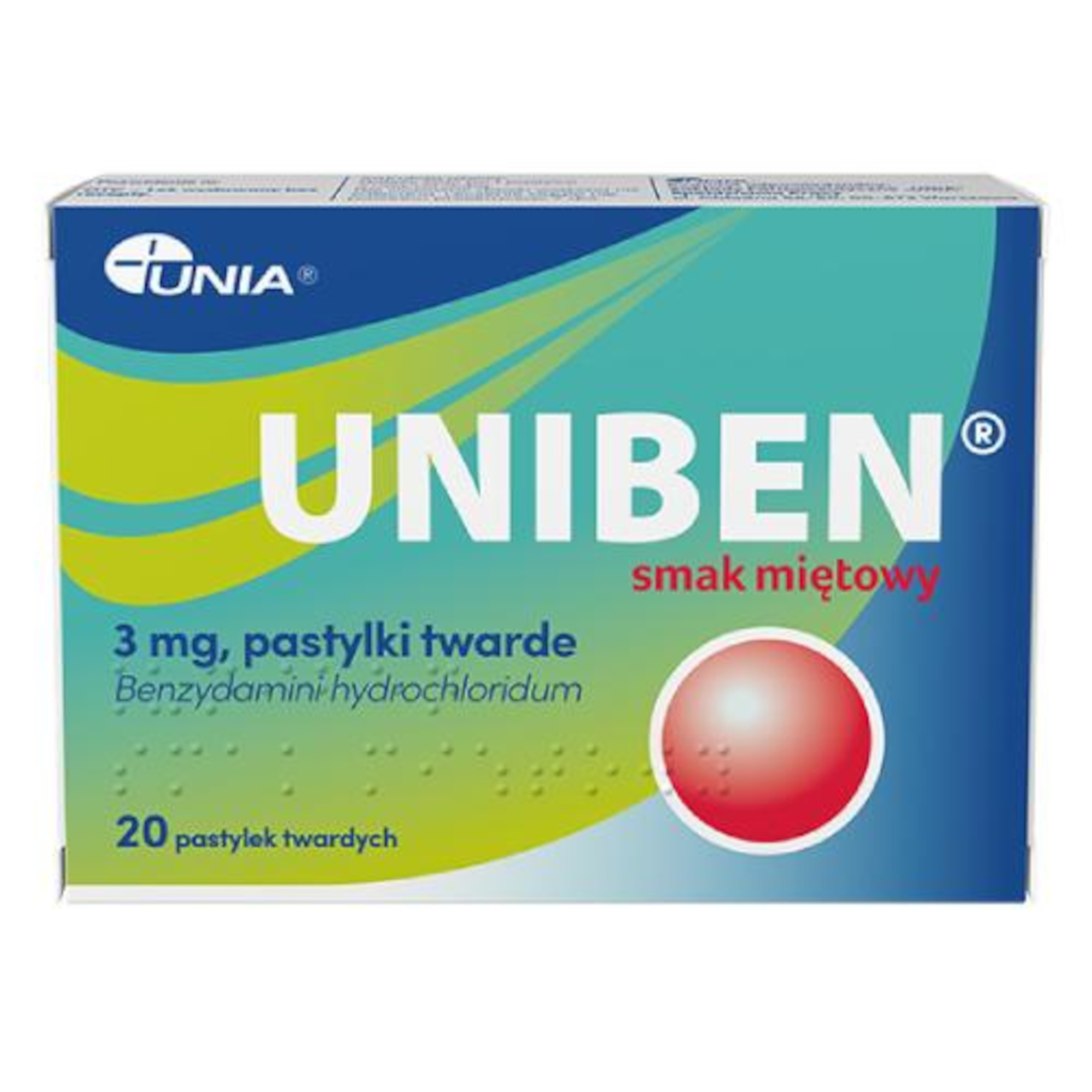 Uniben smak miętowy, 3 mg, pastylki twarde, 20 sztuk zdjęcie