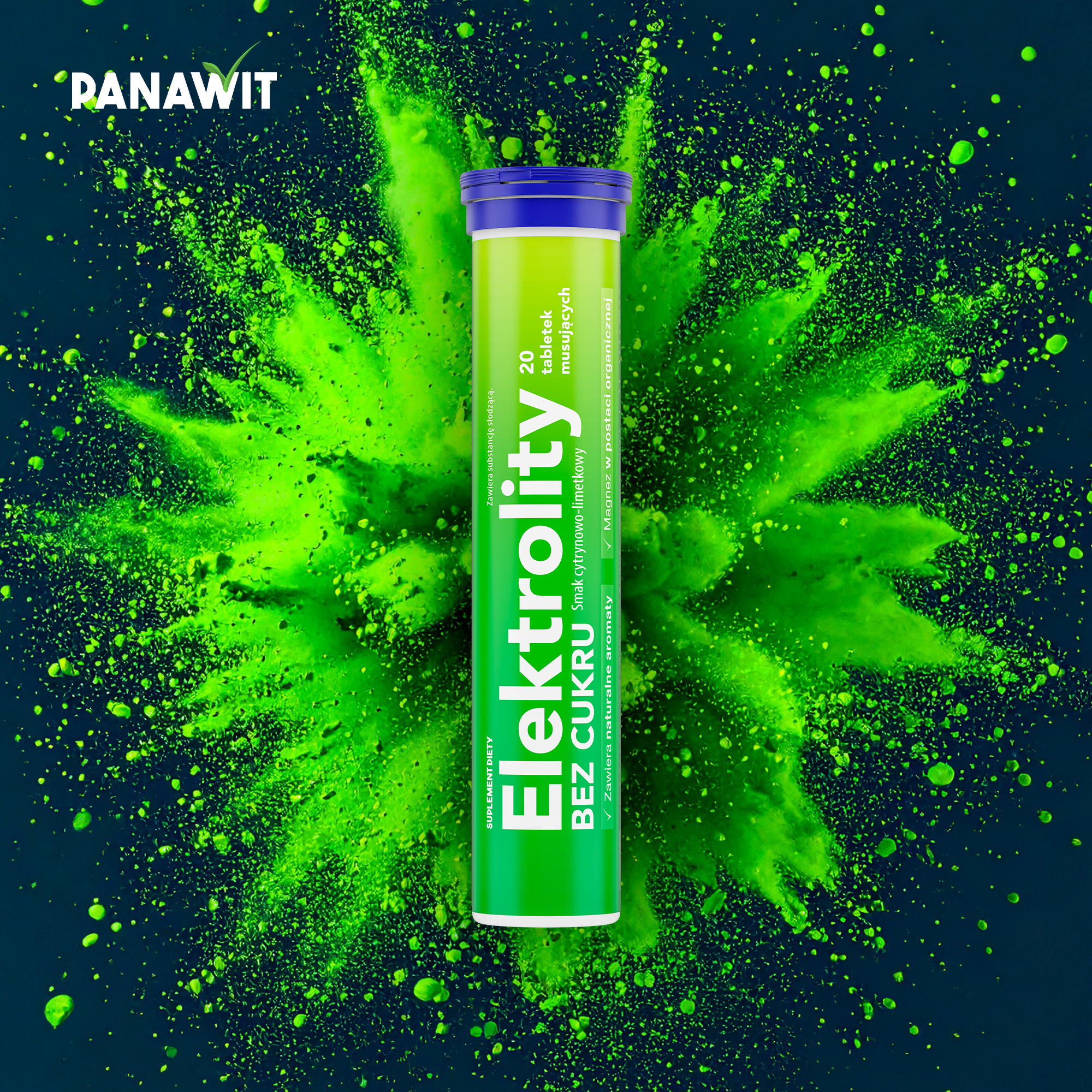 Elektrolity bez cukru, tabletki musujące, 20 sztuk