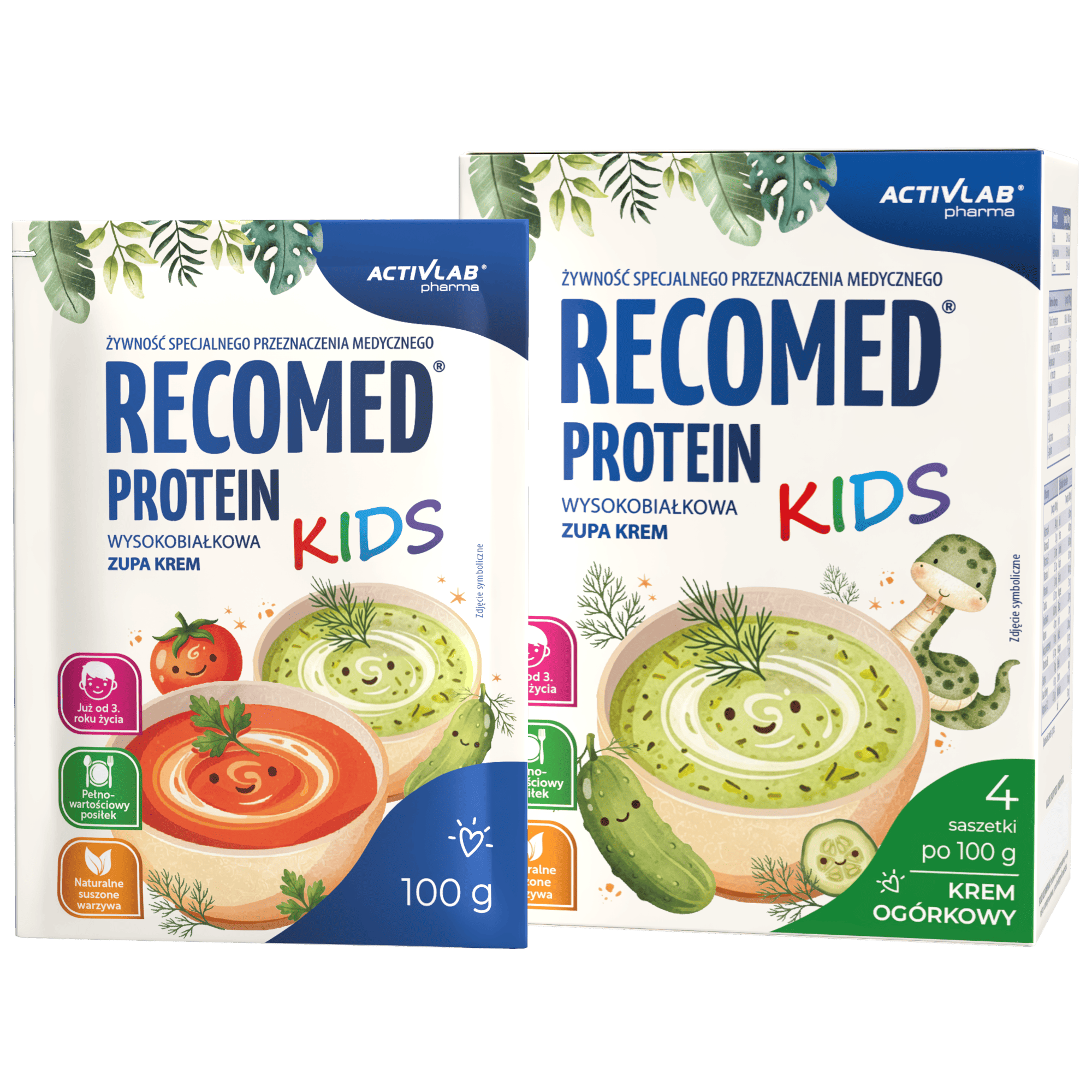 Activlab Pharma RecoMed Protein Kids krem ogórkowy, 4 saszetki x 100 g