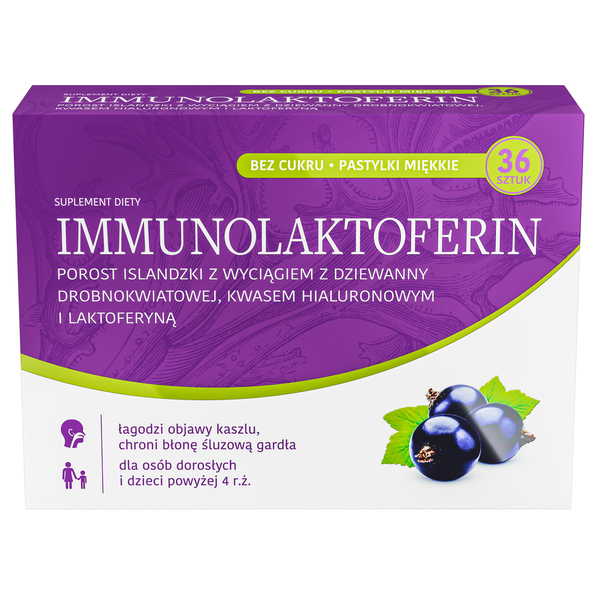 Immunolaktoferin pastylki miękkie, 36 sztuk
