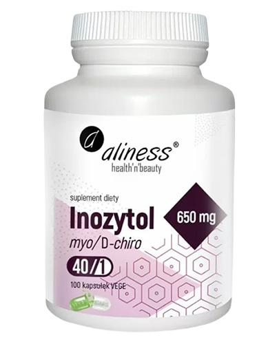 Aliness Inozytol myo/D-chiro 40/1 650 mg, 100 vege kaps., cena, opinie, wskazania zdjęcie