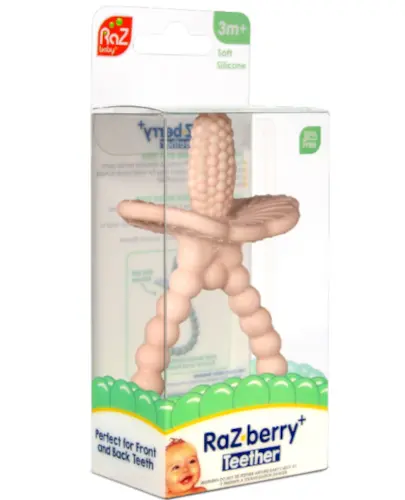 RaZbaby gryzak silikonowy soczysta malina plus różowy 1 sztuka zdjęcie