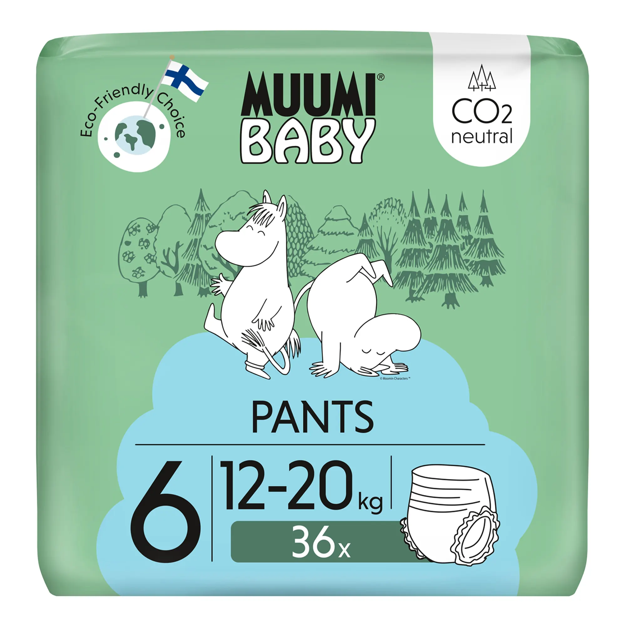 Muumi Baby Pants pieluchomajtki 6 Junior 12-20 kg 36 sztuk zdjęcie