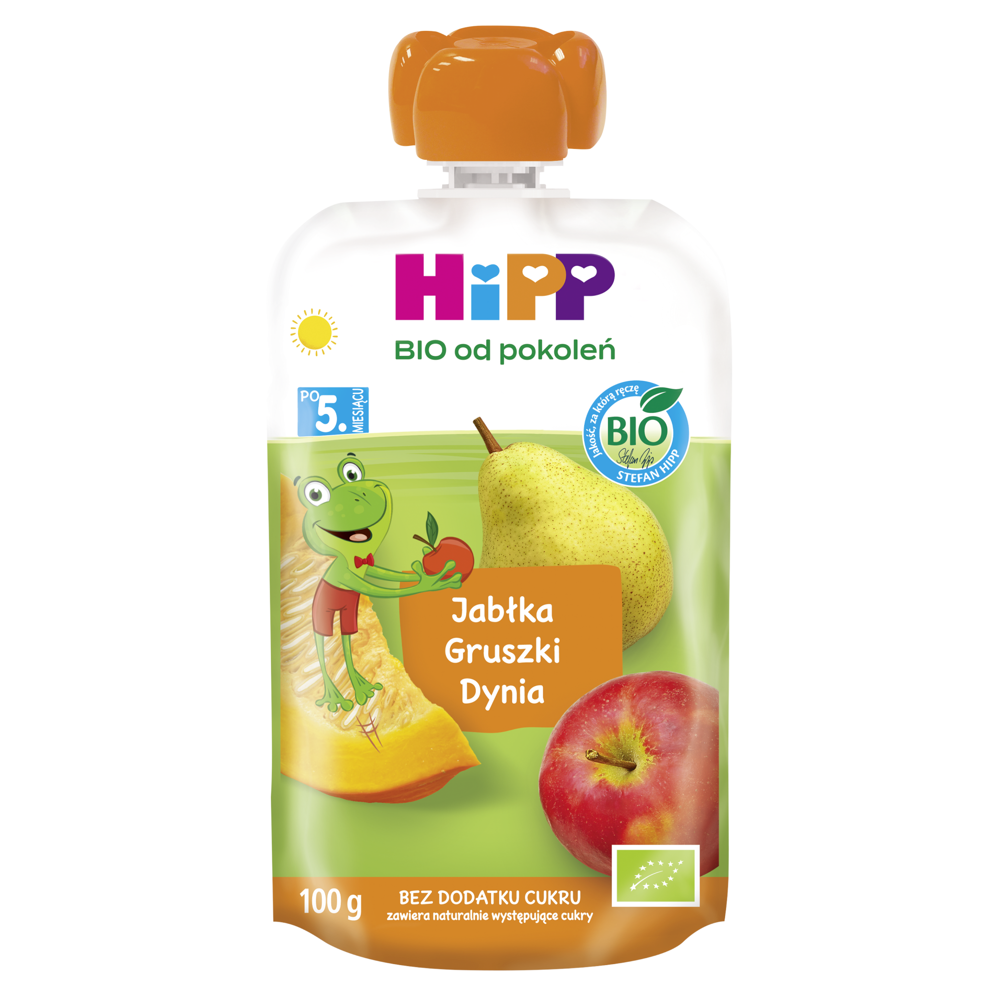 HiPP BIO od pokoleń, Jabłka-Gruszki-Dynia, po 5. m-cu, 100 g zdjęcie