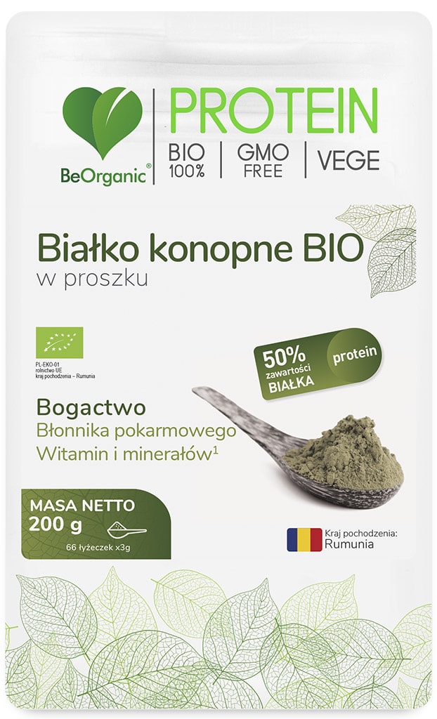 BeOrganic, Białko konopne Bio w proszku, 200 g zdjęcie