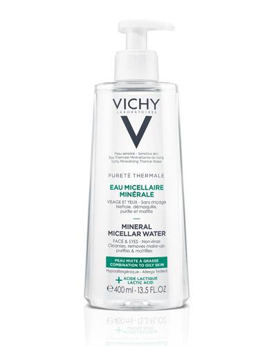 Vichy Purete Thermale Mineralny płyn micelarny dla skóry mieszanej i tłustej - 400 ml - cena, opinie, właściwości  zdjęcie