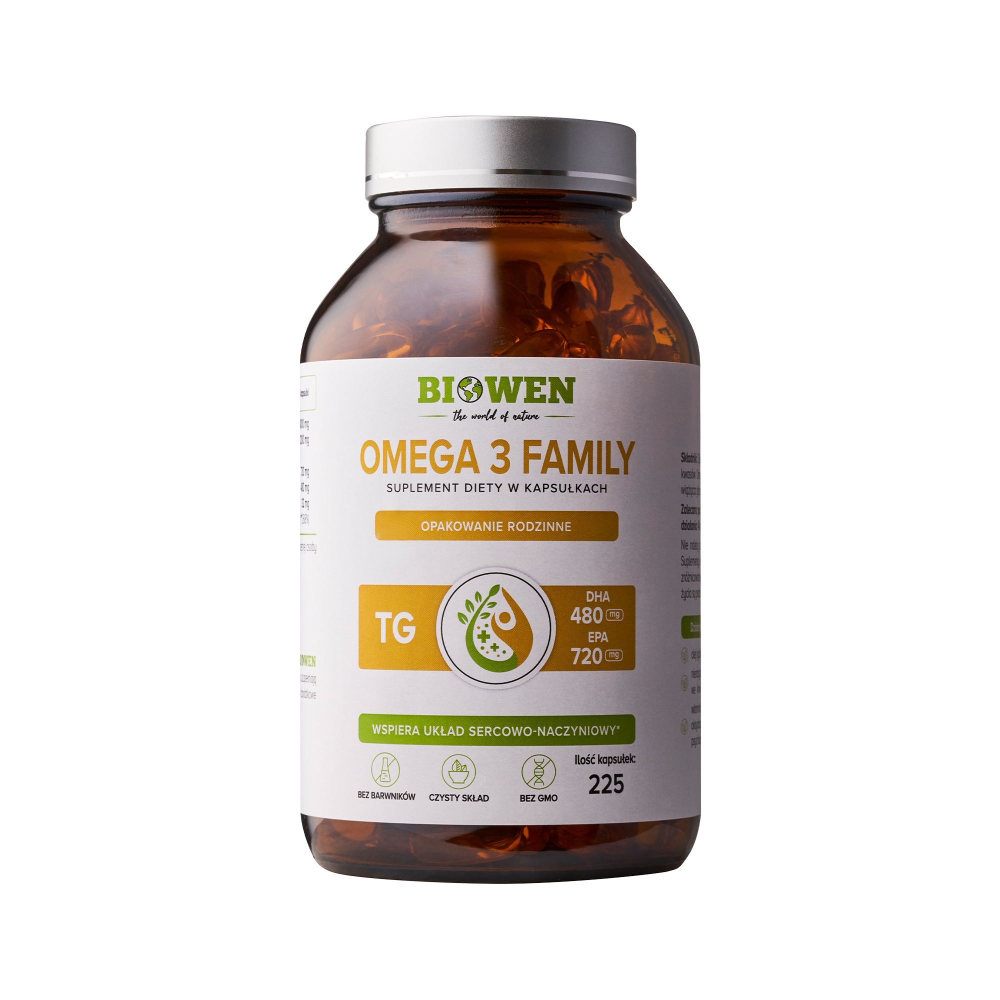 Biowen, Omega 3 Family, kapsułki, 225 sztuk zdjęcie