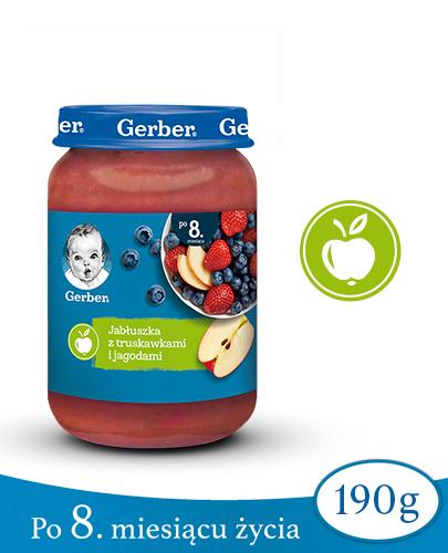 GERBER Deserek jabłuszka z truskawkami i jagodami po 8 miesiącu - 190 g zdjęcie