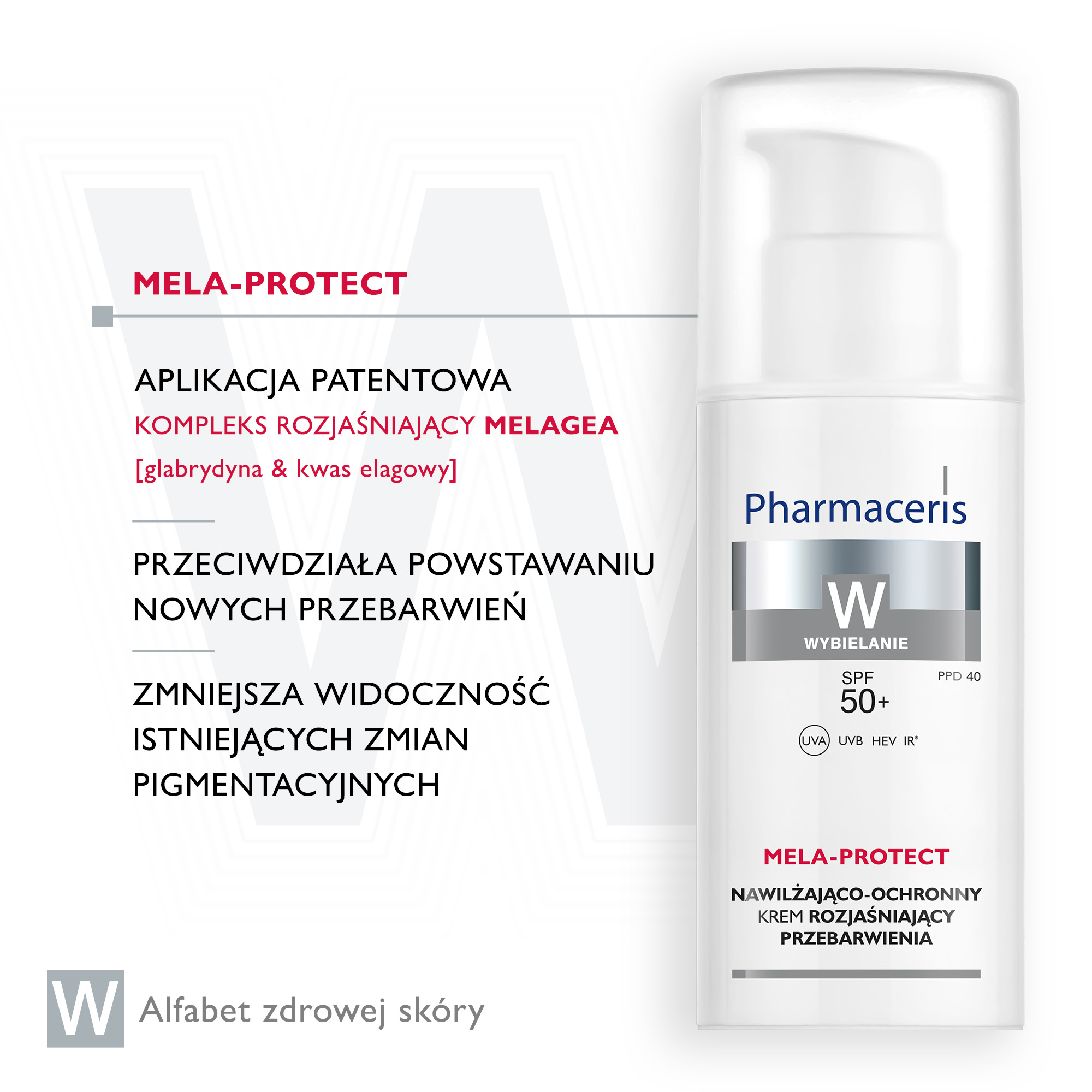 Pharmaceris W Mela-Protect Krem nawilżająco-ochronny na dzień rozjaśniający przebarwienia SPF 50+ 50 ml