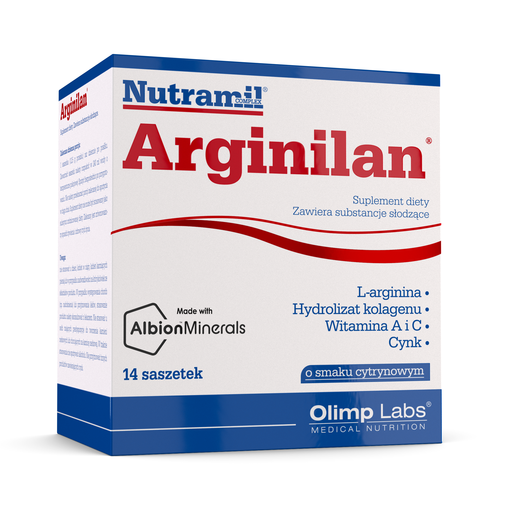 OLIMP NUTRAMIL COMPLEX ARGINILAN O smaku cytrynowym, 14 saszetek zdjęcie