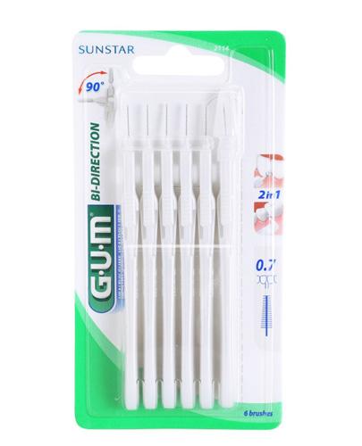 Sunstar Gum Bi-Direction Dwukierunkowe szczoteczki międzyzębowe białe 0,7 mm, 6 sztuk zdjęcie