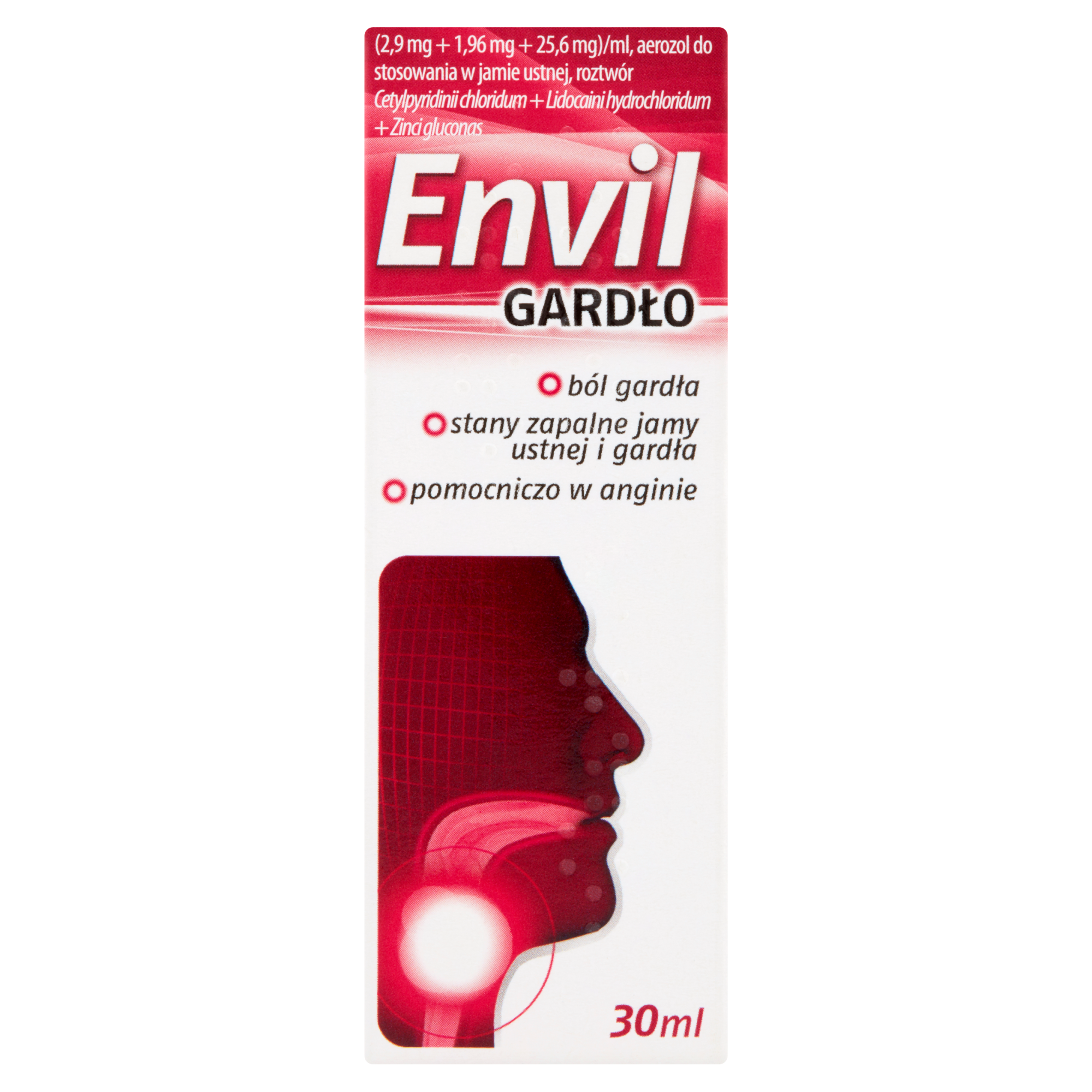 Envil Gardło (2,9 mg + 1,96 mg + 25,6 mg)/ml aerozol 30 ml zdjęcie