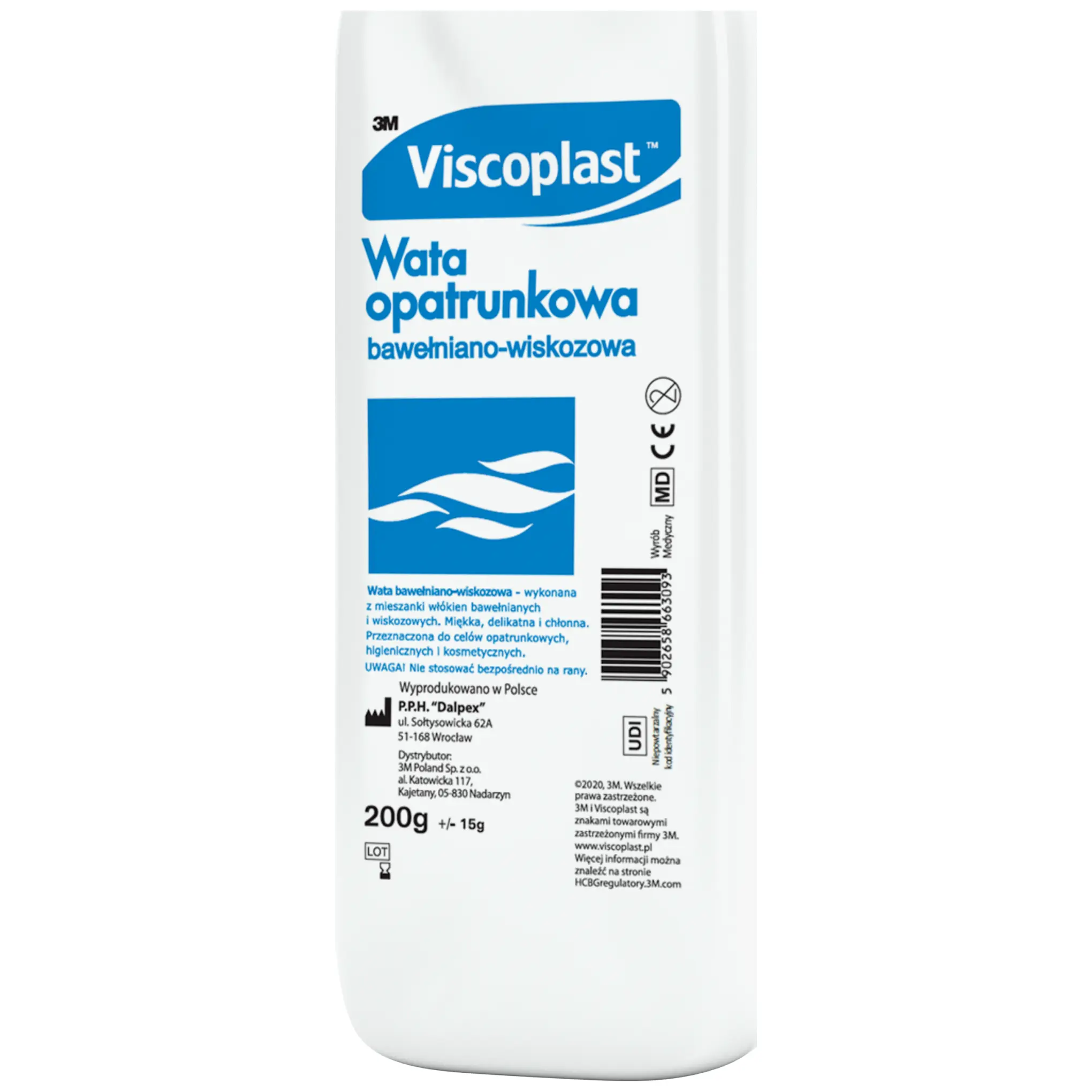 Viscoplast, Wata opatrunkowa bawełniano-wiskozowa, 200 g